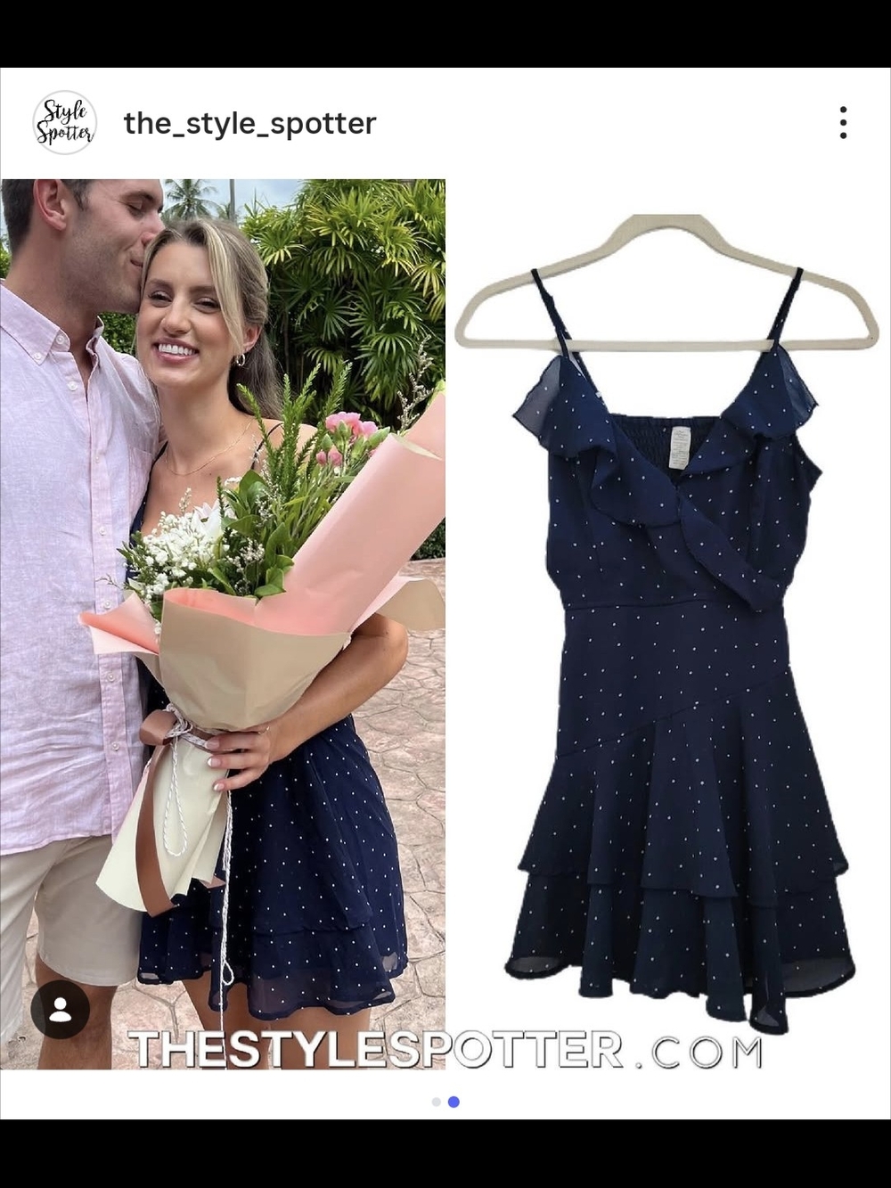Navy Polka Dot Ruffle Tiered Sundress - Women